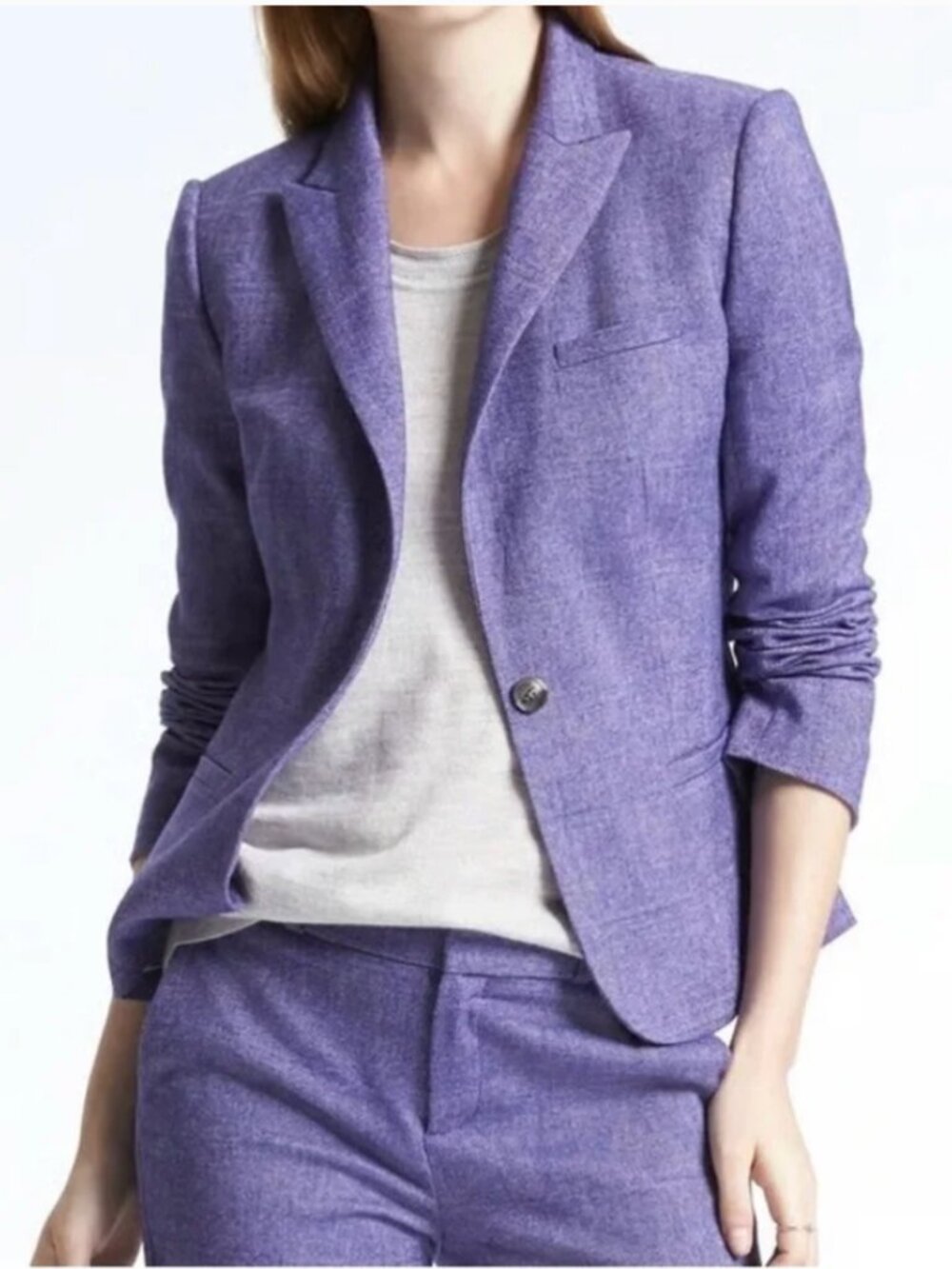 Banana Republic Classic Blazer in Purple Herringbone, size 2